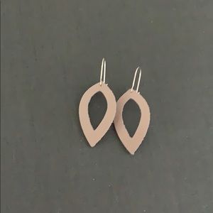 Rose gold leather earrings